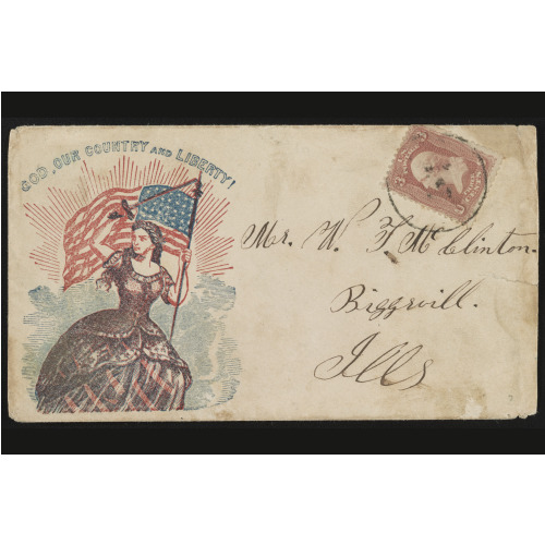 Civil War Envelope Showing Columbia Holding Sword