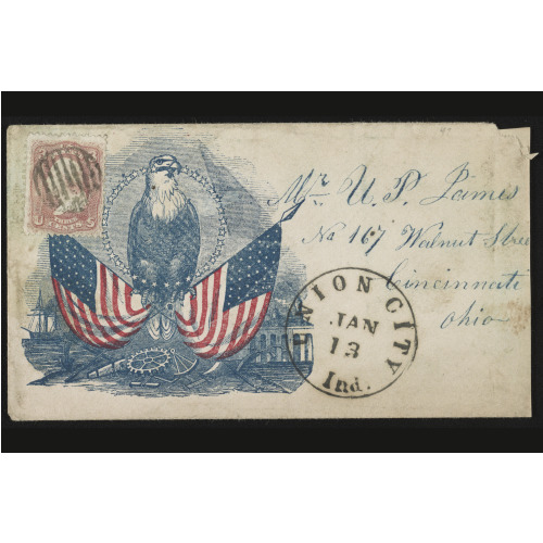 Civil War Envelope Showing Eagle Holding Flags