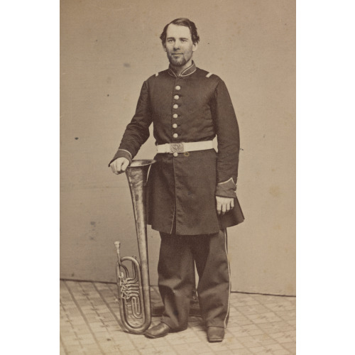 Unidentified Soldier In Union Uniform With Saxhorn, circa 1862