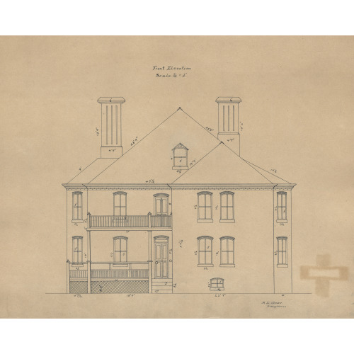 Saint Elizabeths Hospital, Washington, D.C. Building No. 18 (Burroughs Cottage). Front Elevation...