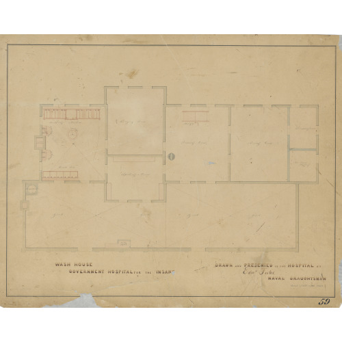 Saint Elizabeths Hospital, Washington, D.C. Wash House. Plan, 1856