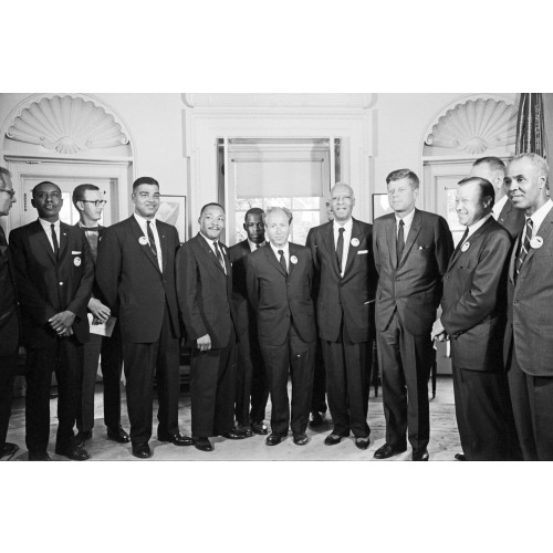 Civil Rights Leaders Meet With JFK In  Oval Office, View 1