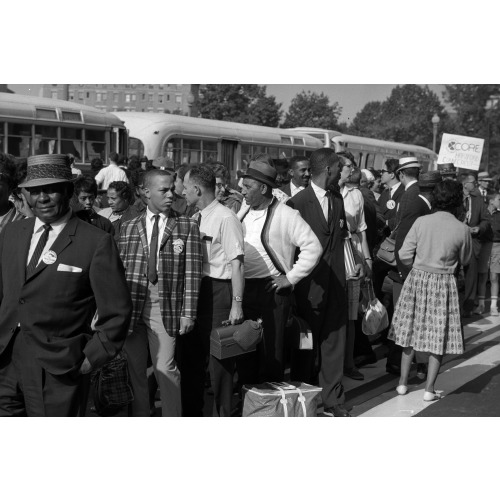 Marchers Arriving By Bus, March On Washington, 1963