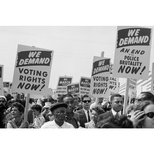 Marchers With Signs At The March On Washington, 1963