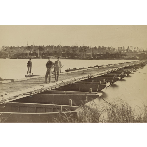 Pontoon Bridge Across Appomattox Creek (I.E. River), circa 1861