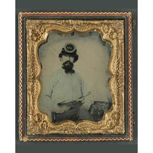 Unidentified Soldier In Confederate Uniform And Lvr Kepi, circa 1861