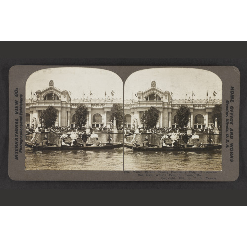 Water Parade Passing Electricity Bldg, Transportation Day, World's Fair, St. Louis, Mo., 1904