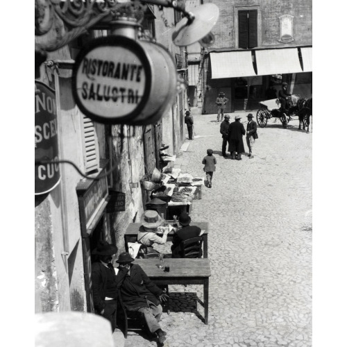 Albano, Italy, 1909 Or 1910. T. R. Roosevelt Before The Restaurant, 1910