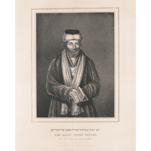 The Rabbi, Enoch Zundel, The True Messenger From Jerusalem, 1833