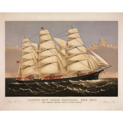 Clipper Ship Three Brothers, 2972 Tons, 1875