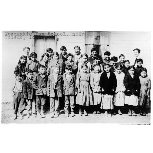 Children And Teachers, Mesquakie Day School, Iowa, circa 1909
