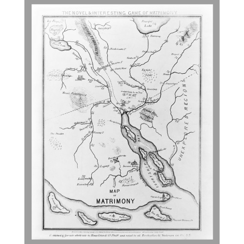 The Novel and Interesting Game of Matrimony. Map Of Matrimony, 1845