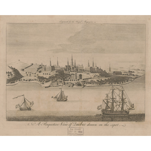 A Perspective View Of Quebec Drawn On The Spot, circa 1750
