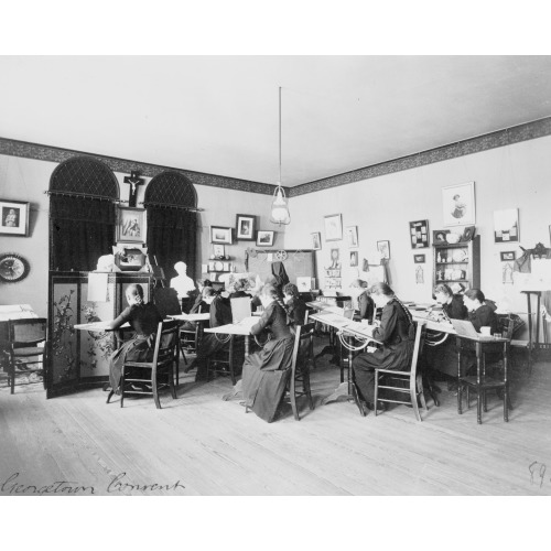 Art Class In Georgetown Visitation Preparatory School, Washington, D.C., circa 1890