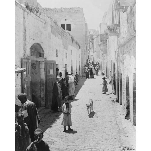 The Main Street Leading From The Church Of Nativity, Bethlehem, circa 1880