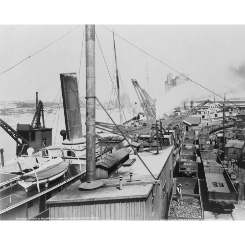 Thornberger Hoists Unloading Ore, Lackawanna Ore Docks, Buffalo, New York, 1900
