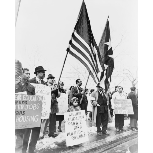 Puerto Ricans Demonstrate For Civil Rights At City Hall, New York City, 1967