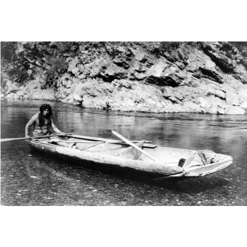 Yurok Canoe On Trinity River, 1923