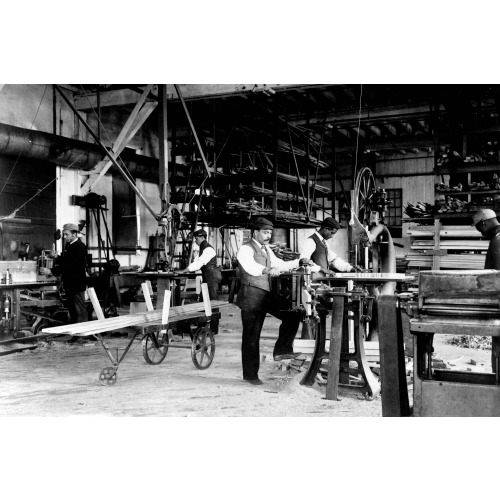 Young Men Training In Woodworking At Hampton Institute, Hampton, Virginia, 1899