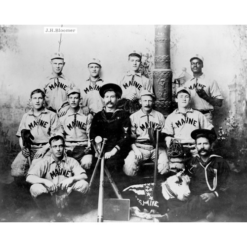 The Maine Base Ball Club--All Blown Up At Havana Except No. 1 J.H. Bloomer, 1898