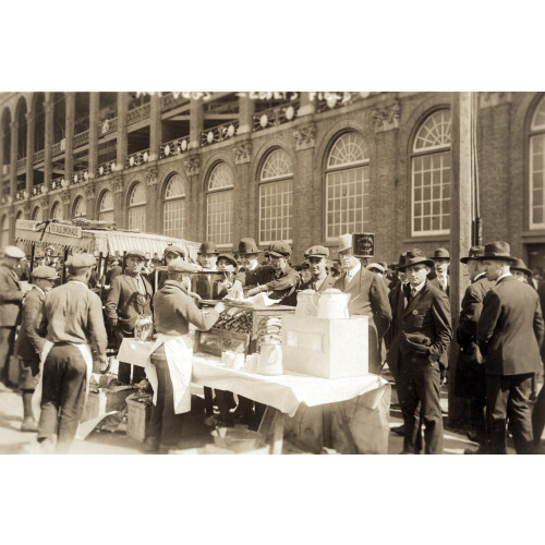 Baseball Fans--Hot Dogs For Fans Waiting For Gates To Open At Ebbets Field, Oct. 6, 1920