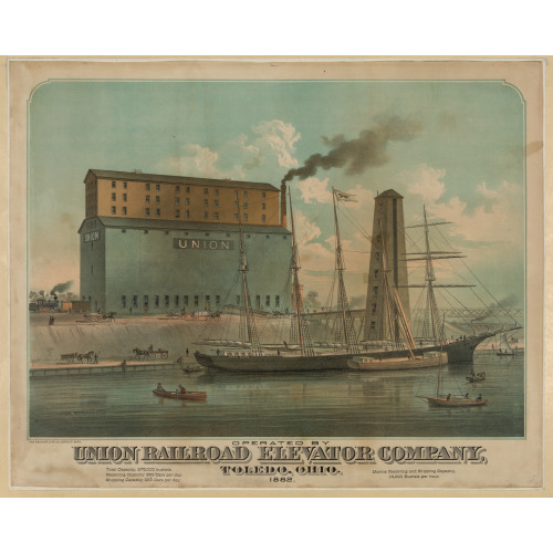 Operated By Union Railroad Elevator Company, Toledo, Ohio, 1875