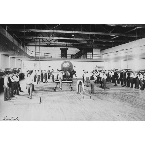 Male Native American Students In Physical Education Class, Carlisle Indian School, Carlisle...