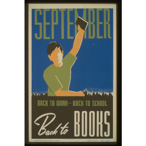 September. Back To Work--Back To School, Back To Books, circa 1936