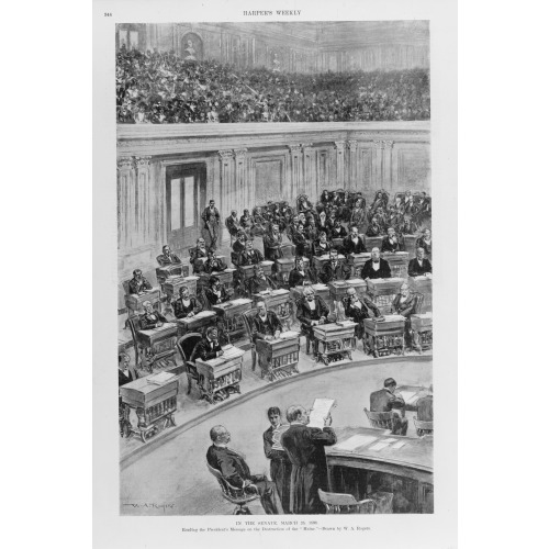 In The Senate, March 25, 1898--Reading The President's Message On The Destruction Of The Maine, 1898