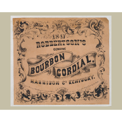 Robertson's Genuine Bourbon Cordial, Harrison Co., Kentucky, 1857