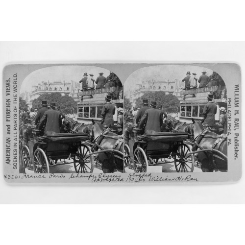 France, Paris, Champs Elysees Blocked, 1904