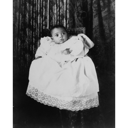 African American Baby, Wearing Christening Gown, 1899