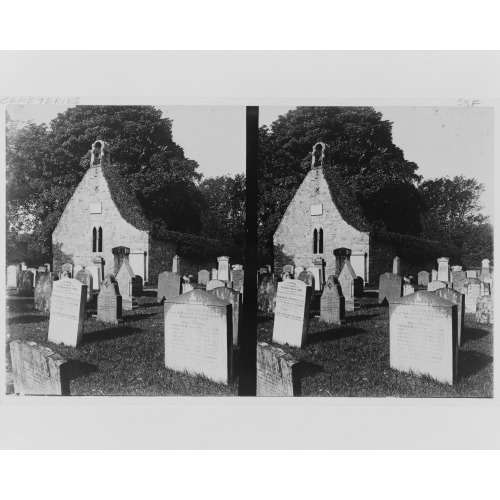 Church With Cemetery In Front, circa 1890