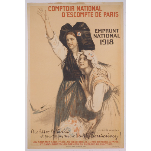 Comptoir National D'escompte De Paris. Emprunt National 1918. Pour Hater La Victoire, Et Pour...