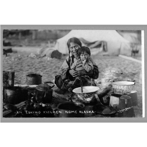 An Eskimo Kitchen Outdoors, 1916