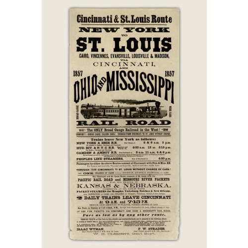 Cincinnati and St. Louis route. Ohio and Mississippi Railroad, 1857