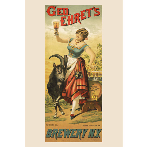 Ehret Brewery, Munich Beer Girl, New York City, 1885