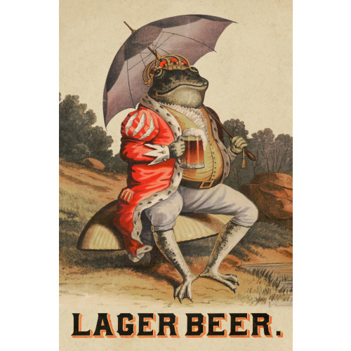 Lager Beer Frog with Beer Mug, 1880