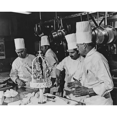 Preparations On Wedding Cake, White House Kitchen, 1971