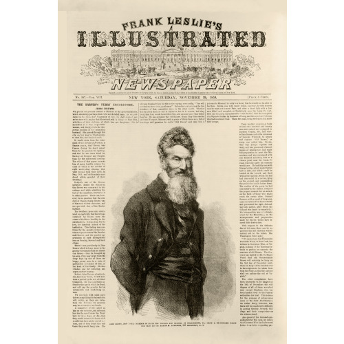 John Brown on cover of Frank Leslie's Newspaper, 1859