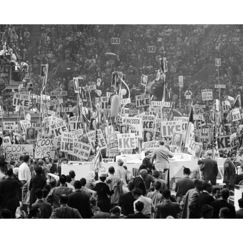 Delegates Demonstrate For Ike & Nixon, 1956