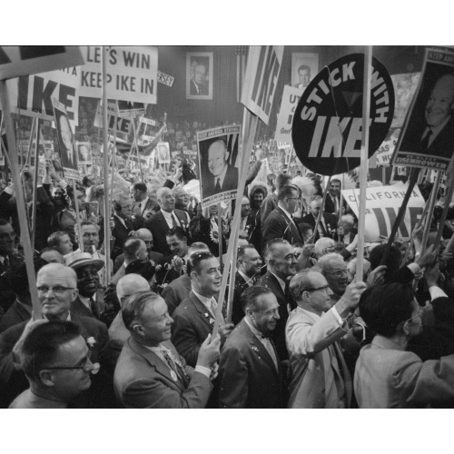 Demonstrating Delegates For Ike & Nixon, 1956