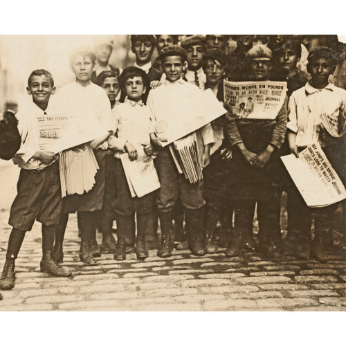 Waiting For Fight Extras, Times Square, New York, 1910