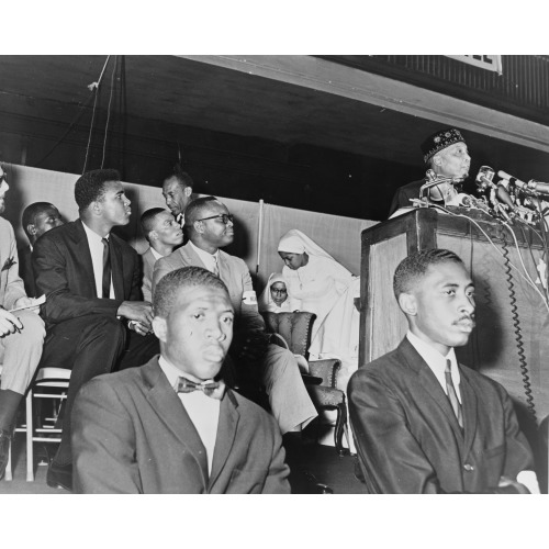 Elijah Muhammad Addresses Followers Including Cassius Clay, 1964