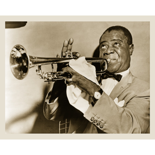 Louis Armstrong, Portrait, Playing Trumpet, 1953