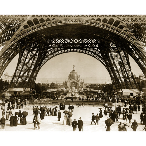 Paris Exposition, Eiffel Tower, Parisians Promenading 1887