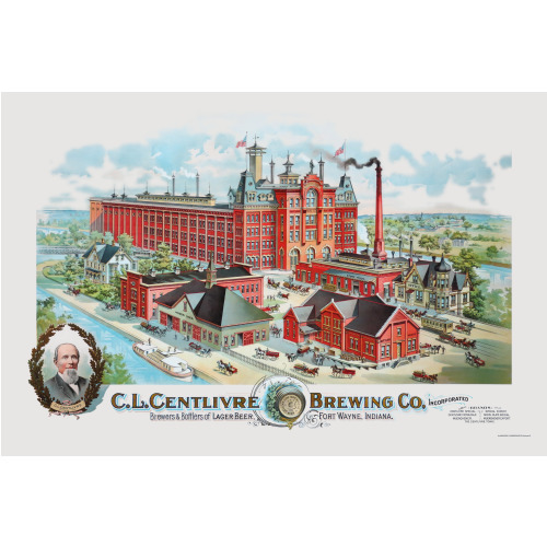 Centlivre Brewery Lithograph, Fort Wayne, Indiana