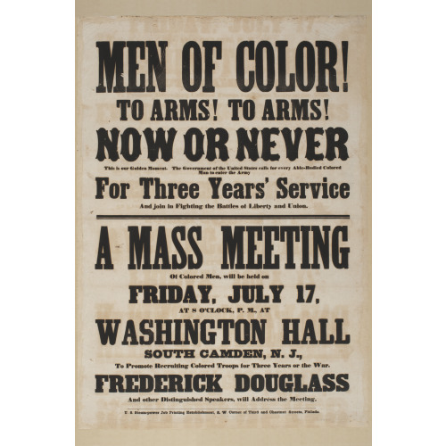 Men of Color! To Arms! Civil War Poster