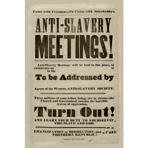 Anti-Slavery Meetings, Emancipation, 1850